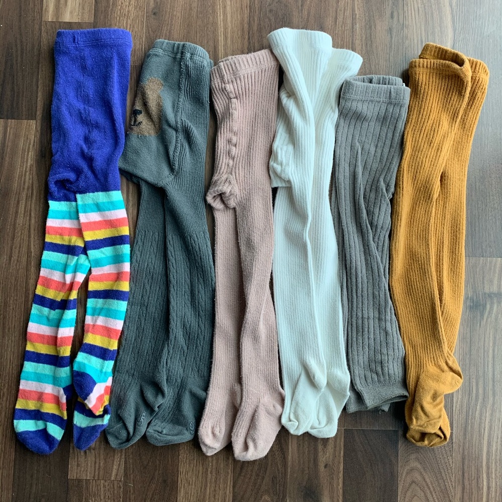 Bundle of knit tights 12-24 months